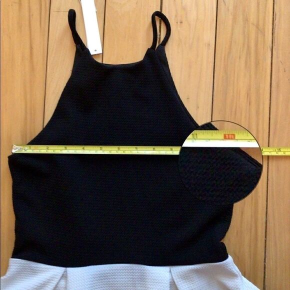 AQUA FLARE MINI DRESS BLACK/WHITE S NWT - Picture 10 of 16